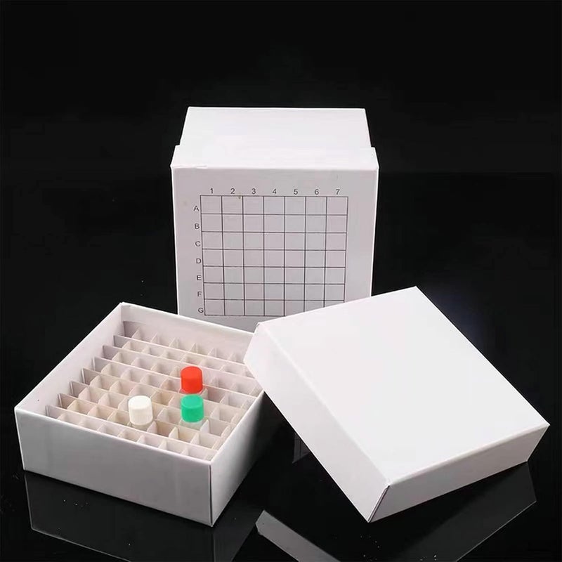 Scienfocus lab Cardboard Freezer Box - White/81 Place,Water and Ice Resistant Coating,For storing 1.5-2.0 mL cryovials(Pack of 6) - Image 4